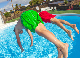 Piscinas, día de sol